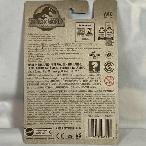 Matchbox Jurassic World Dominion '14 Mercedes-Benz G 550 Die-cast 1/64 Model NIP - Picture 5 of 5